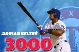 Adrian Beltré entró al círculo de jugadores con 3 mil hits