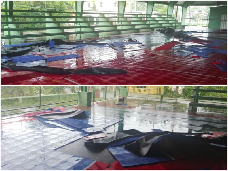 Vientos de Irma destruyeron el tabloncillo del multiusos de Río San Juan
