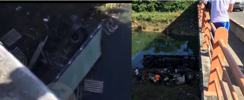 Tres muertos tras caer una patana de puente en la Circunvalación Haina-autopista Duarte