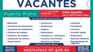 Anuncian feria de empleos en el centro de la UASD en Puerto Plata para suplir vacantes en el sector privado