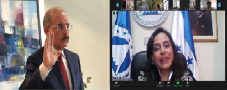 Expresidente Danilo Medina es juramentado como nuevo miembro del PARLACEN