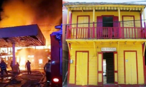 Incendio destruye hotel “El España” y una tienda de Gift Shop en centro histórico de Puerto Plata