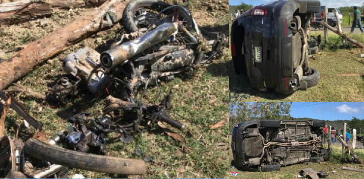 Dos muertos en choque entre yipeta y motocicleta en playa La Ensenada en Puerto Plata