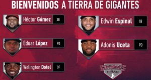 Gigantes del Cibao adquieren a Espinal y Adonis Uceta desde Leones; firman a Gómez, López y Dotel como agentes libres