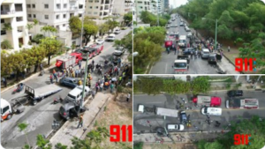 Cuatro muertos y tres heridos en choque múltiple de vehículos ocurrido en avenida Anacaona del Distrito Nacional