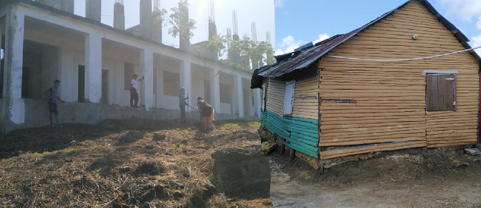 En El Tablón de Río San Juan, profesores deciden dar clases en centro a medio construir ante deterioro local Rosa Ventura