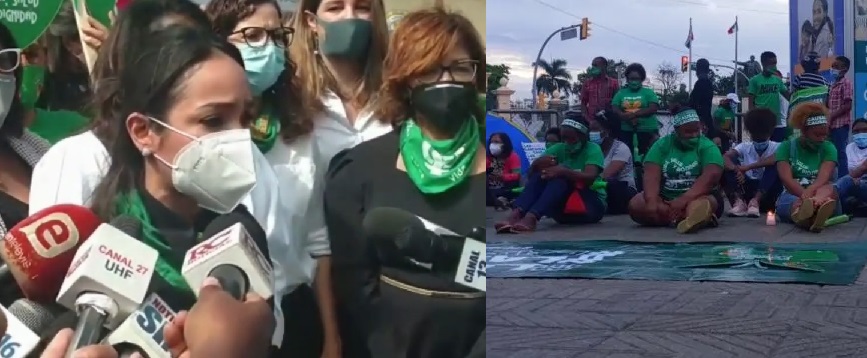 Vamo allá! Las mujeres del PRM se unen a féminas protestan frente al Palacio en apoyo al aborto en sus 3 causales