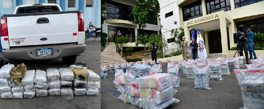 La DNCD ocupa 128 libras de marihuana ocultos en chasis de camioneta abandonada en Azua