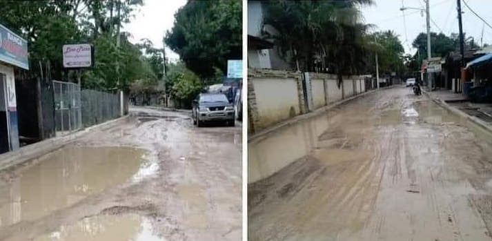 Deploran condiciones calles de locación turística Punta Rucia, cuando llueve es un tremendo caos