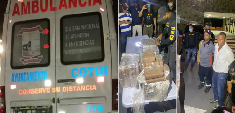 Ocupan 90 kilos de cocaína en una ambulancia era remolcada por una grúa camino a Azua