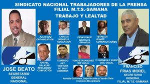 José Beato reelecto a  presidencia Sindicato Trabajadores de la Prensa; Francis Frías, secretario general para MTS y Samaná