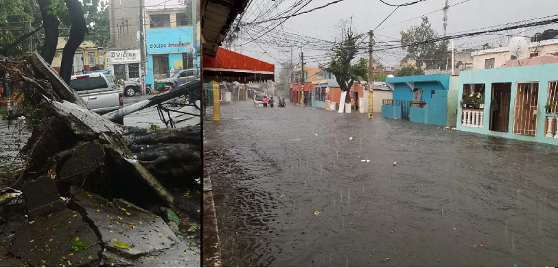 Centro de tormenta Fred entra a RD por zona de Yaguate y Bajos de Haina; provoca inundaciones y caída de árboles