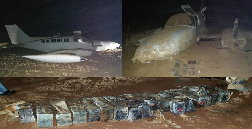 Se estrella avioneta con 275 paquetes de cocaína por la zona de Pedernales; autoridades persiguen  ocupantes