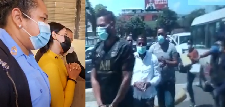 Modelo Dianabel Gómez y otros 17 implicados en Operación Falcón trasladados esposados a la fiscalía de Santiago