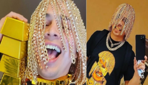 Rapero mexicano Dan Sur se implanta cadenas de oro y diamantes como cabello en la cabeza