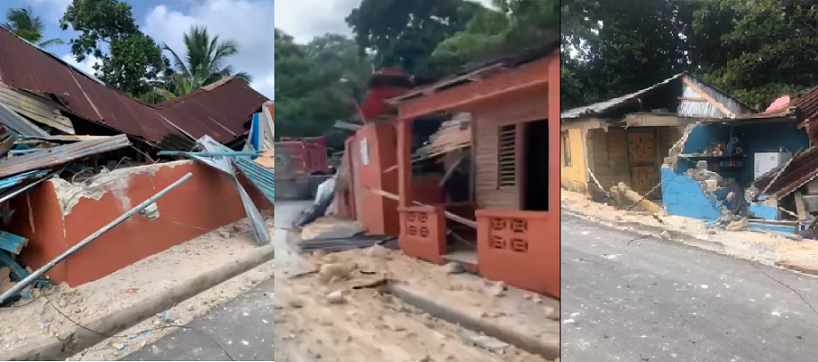 Como un ciclón! Chofer pierde control de su camión y destruye varias viviendas en El Jamo de Cabrera