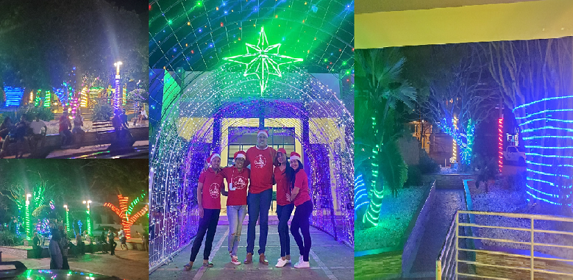 Con desbordante alegría y luces arrancan los aguinaldos de Brillante Cabrera en el parque central de este municipio