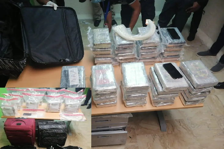 Ocupan 2 maletas con 45 paquetes de cocaína en aeropuerto de Punta Cana; arrestan a 7 empleados de la terminal aérea