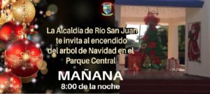 Alcaldía de Río San Juan celebrará este sábado el encendido de su árbol de Navidad en el parque central