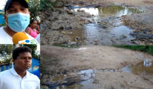 En Villa El Tablón, la Tierra, piden arreglo tubería daña sus calles; director Inapa dice no puede por falta retroexcavadora