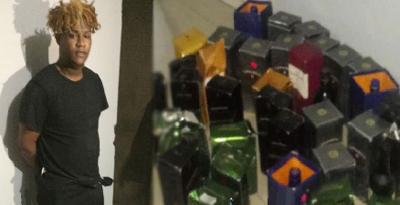 Quería asegurar romo fiesta de Año Nuevo! Apresan en Cabrera a uno robó 34 botellas de whisky en negocio de Gaspar Hernández