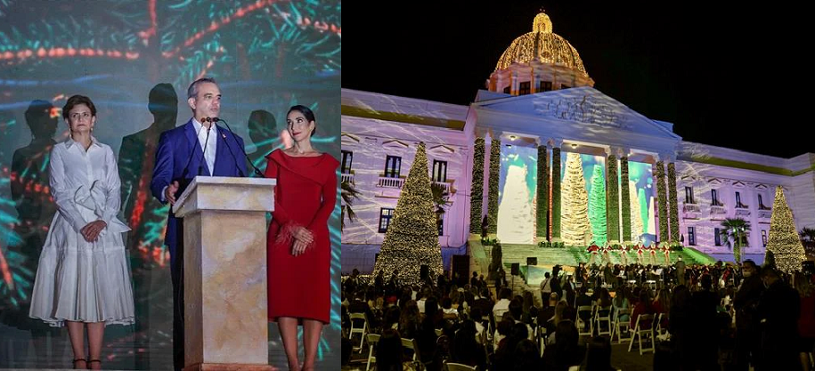 Abinader enciende la Navidad en el Palacio Nacional; exhorta a los dominicanos a vestirse de optimismo para el próximo año