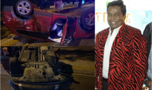 El cantante Roberto del Castillo sale ileso tras sufrir aparatoso accidente de tránsito esta madrugada en la avenida Luperón