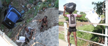 Haitianos lanzan mercancías desde puente fronterizo de Dajabón para no pagar impuestos en su país