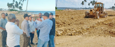 Tras paro del lunes, representantes de Obras Públicas llegan a Nagua a ver KLK con los trabajos del malecón