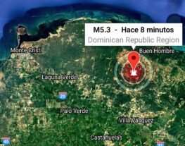 Un sismo de 5.3 grados con epicentro en Montecristi sacudió este mediodía a RD; hasta ahora no se reportan daños