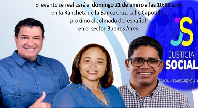 Justicia Social proclamará este domingo a sus candidatos municipales en Río San Juan; será en la rancheta de Banca Cruz