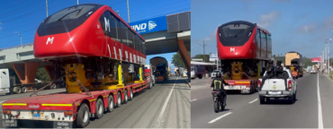 Ya están en Santiago los primeros cuatro vagones del monorriel de pasajeros que pronto funcionará en esta ciudad