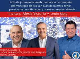 Juramentan este sábado comando campaña del PRM en Río San Juan; alcalde electo Lenín Melo, coordinador municipal