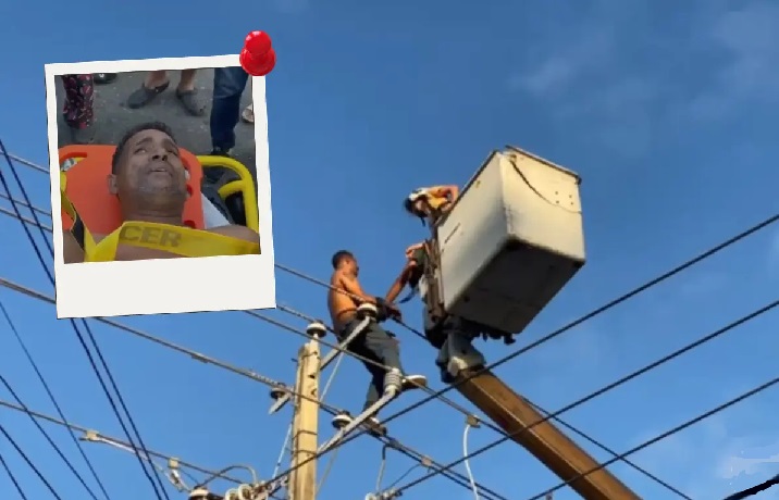 Residente en Nagua viaja a SFM y se sube a un poste del tendido eléctrico con intención de suicidarse