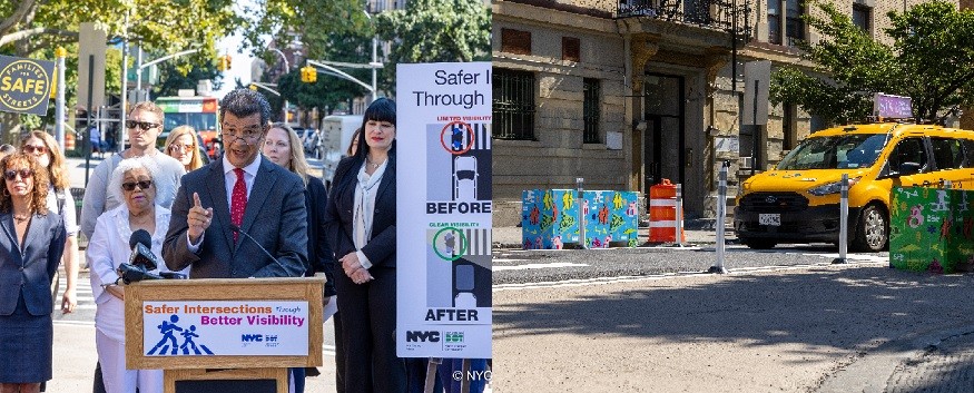 NYC DOT mejora seguridad de peatones en más de 300 intersecciones y zonas escolares