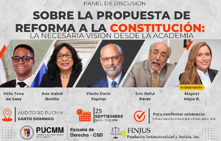 Magistra Isabel Bonilla entre participantes panel de la PUCMM sobre propuesta de Reforma Constitucional