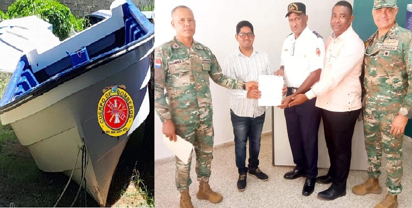 Armada Dominicana dona lancha de rescate a Bomberos de Río San Juan; equipo llega el viernes