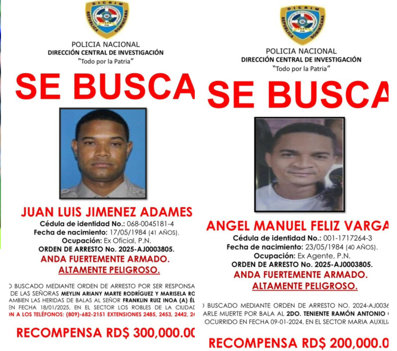 La Policía ofrece RD$300,000 por información permita capturar agente asesinó dos mujeres en La Vega