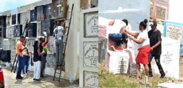 Entre lágrimas, flores y oraciones dominicanos honran a sus progenitoras en camposantos en el Día de las Madres