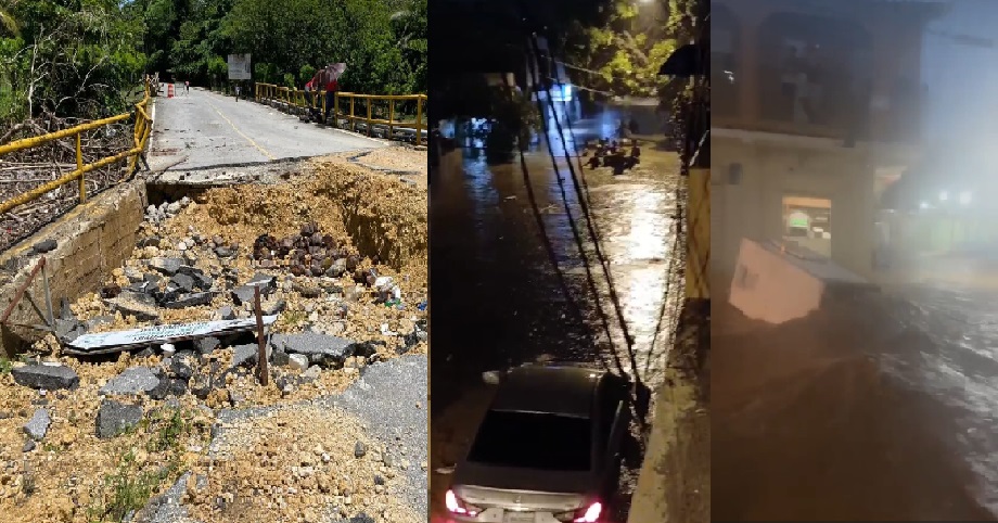 Lluvias ocasionan inundaciones y aislamiento en Nagua y toda la costa norte; colapsa pared de escuela en Villa Magante