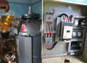 INAPA instala nuevo motor de eje vertical de 75 caballos de fuerza para solucionar problema de agua en Cabrera