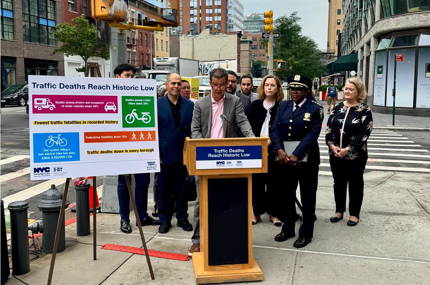 El NYC DOT reporta una disminución histórica en muertes por accidentes de tránsito en Nueva York
