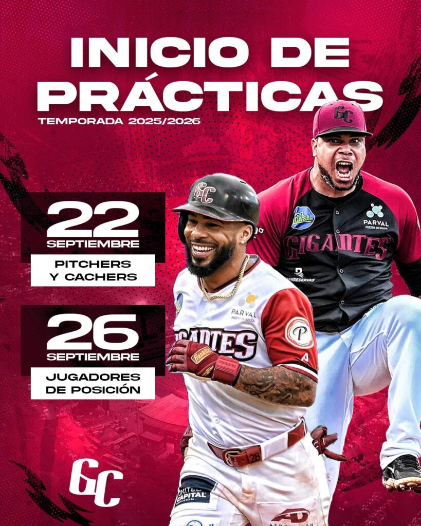 Gigantes del Cibao iniciarán entrenamientos el 22 de septiembre; anuncian refuerzo
