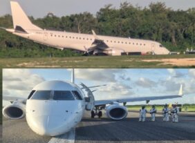 Avión de Sky High aterriza de emergencia en aeropuerto Las Américas con 7 personas a bordo sin heridos