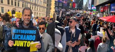Cientos dominicanos participan multitudinaria manifestación en NY contra «No queremos Reyes»