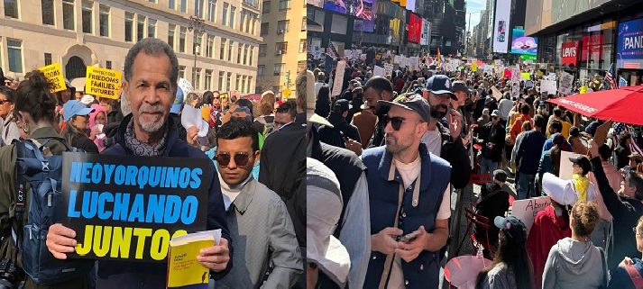 Cientos dominicanos participan multitudinaria manifestación en NY contra «No queremos Reyes»