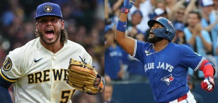 Dominicanos Freddy Peralta y Vlady Guerrero Jr. claves en el primer triunfo de Brewers y Toronto en Serie Divisional