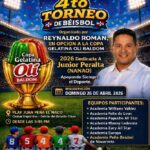 Inicia este domingo 4to Torneo de Béisbol 2026, copa Gelatina Oli Baldom, dedicado a Junior Peralta (Nanao)