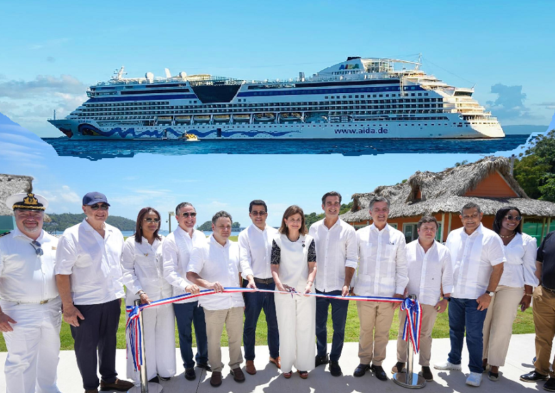 Vice Raquel Peña inaugura primera etapa de Samaná Bayport con llegada del crucero Aida Blue con más 3,000 turistas