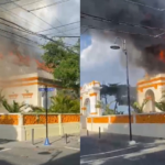 Se incendia emblemática Logia Restauración número 11 en el centro histórico de Puerto Plata